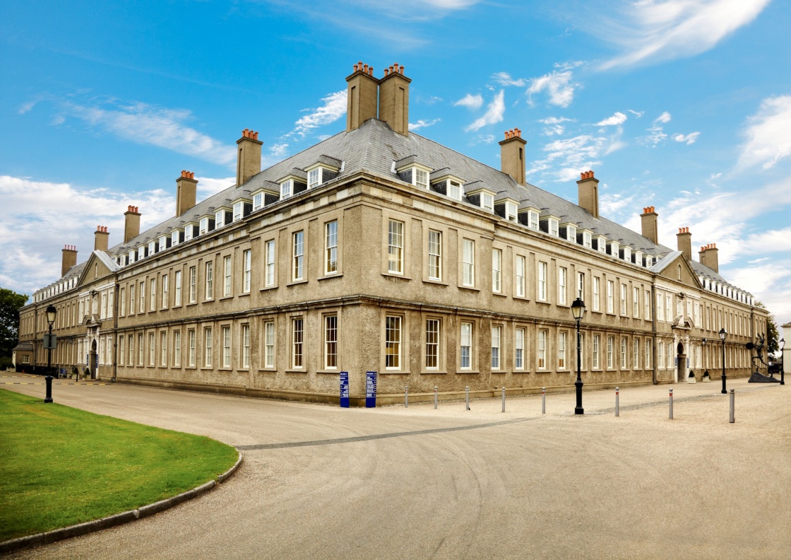 'Exterior view at Irish Museum of Modern Art, Dublin, Ireland. The building was the former Royal Hospital Kilmainham.' - Ireland